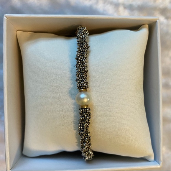 ☘️Michael Dawkins Signature Design Gold/Silver Rondel Pearl Bracelet - Picture 2 of 4